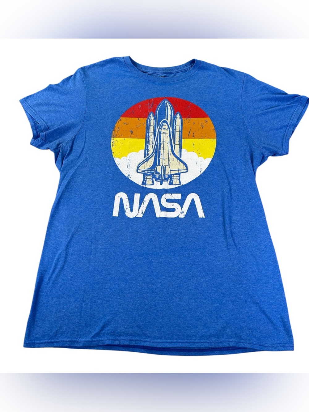Fifth Sun NASA Space Shuttle T-Shirt Men’s M Blue Retro Sunset Distressed